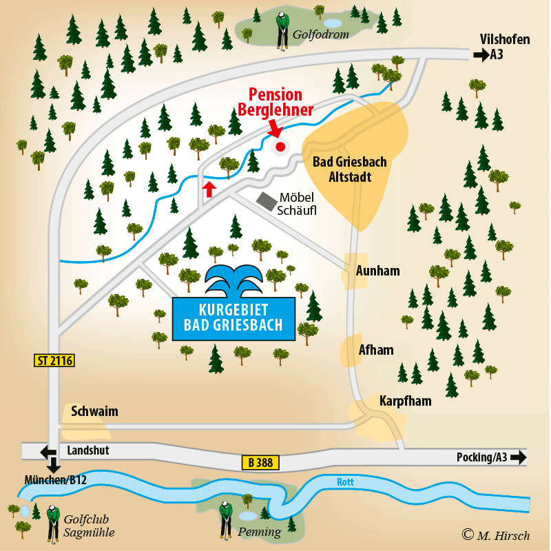 Lageplan der Pension